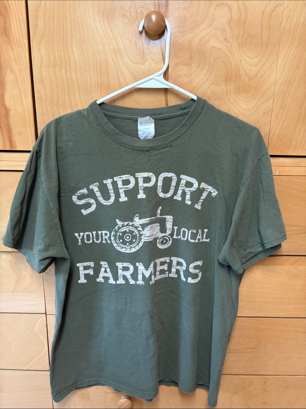 Support Your Local Farmers Green Graphic Tee